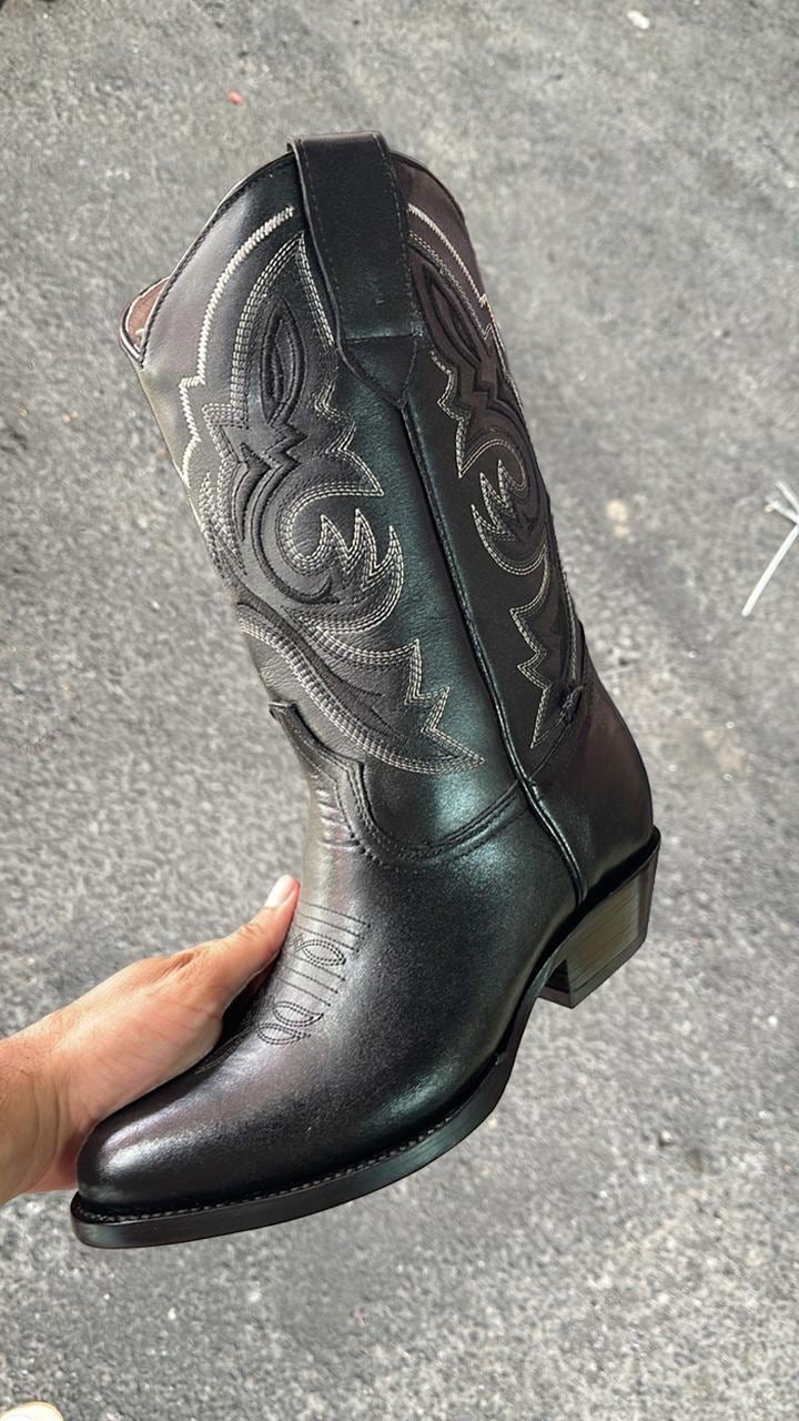SIN MIEDO Handmade Cowboy Boots (Black)
